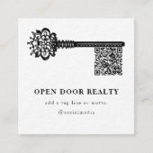 QRコードエステート実在スユニークスキャナブル鍵 スクエア名刺 (正面)