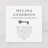 QRコードエステート実在スユニークスキャナブル鍵 スクエア名刺 (裏面)