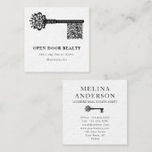 QRコードエステート実在スユニークスキャナブル鍵 スクエア名刺 (正面/裏面)