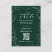 QRコードエメエレガントラルドグリーンリーフ結婚の詳細 エンクロージャーカード (裏面)