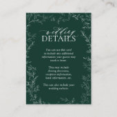 QRコードエメエレガントラルドグリーンリーフ結婚の詳細 エンクロージャーカード (正面)