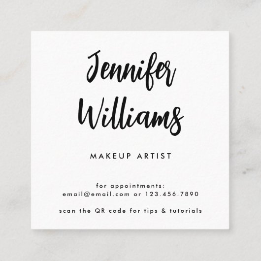 QRコードエレガントとモダン金ゴールド スクエア名刺 (裏面)