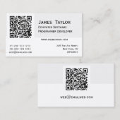 QRコードエレガントなコンピュータ・プログラマー|のプロフェッショナル 名刺 (正面/裏面)