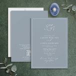 QRコードエレガントほこりっぽい青い書道モノグラム 招待状<br><div class="desc">あなた結婚のステージは一生に一度のお祝いのために設定し、すべては完璧な招待で始まる。このダスティエレガントブルー書道モノグラム結婚式招待状は、楽にエレガンスと時間を超えた洗練を醸し出している。手書きモダンで作られたこのカードは、お客様の最も目の利く人を喜ばせる芸術的な外観を持つ。シンプルの埃っぽい青と白のデザインは、あなたの特別な日のトーンを設定救済する楽に古典的な招待を作成する。しかし、それだけではない – この美しいカードを裏返すと、あなたのウェブサイトに直接あなたのゲストを取るためにスキャンすることができ便利なQRコードを見つけることができ結婚るパーソナライズされた。彼らは1つの領域ですべての詳細にアクセスすることができる。この合理化された機能素晴らしは保、RSVPのトラックと与え、式典、披露宴の場所、写真など多くの簡単間のナビゲーション情報を提供します。完全モダンに伝統とスタイルを保持し、この1つの種類のモノグラムの結婚式招待状は、あなたの記憶するイベントであることを確認する！一致連絡製品の設計者。著作権Anastasia Surridge for エレガント招待状，全著作権所有。</div>