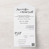 💍 QRコードエレガントを使用したミニマリスト オールインワン招待状 (内側)