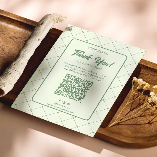 QRコードエレガントを使用した環境に配慮したビジネスサンキューカード ポストカード