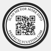 QRコードエレガントカスタム文字黒縁ど二重 ラウンドシール (正面)