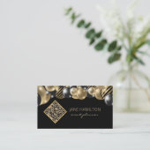 QRコードエレガントグリッターバルーン 名刺 (スタンド正面)