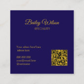 QRコードエレガントゴールデンドットのパターンモダン スクエア名刺 (裏面)