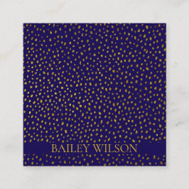 QRコードエレガントゴールデンドットのパターンモダン スクエア名刺