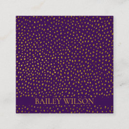 QRコードエレガントゴールデンドットのパターンモダン スクエア名刺