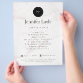 QRコードエレガントバラ金ゴールド赤面大理石 チラシ (手)