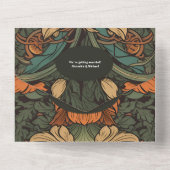 QRコードエレガントフローラアールヌーボー結婚ズ オールインワン招待状 (裏面)