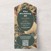 QRコードエレガントフローラアールヌーボー結婚ズ オールインワン招待状 (内側)