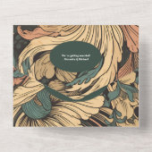 QRコードエレガントフローラアールヌーボー結婚ズ オールインワン招待状 (裏面)