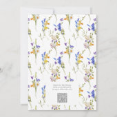 QRコードエレガントフローラ男女兼用ベビーシャワー 招待状 (裏面)