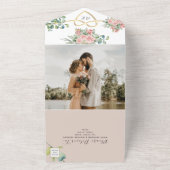 QRコードエレガントフローラ結婚 オールインワン招待状 (外側)