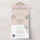 QRコードエレガントフローラ結婚 オールインワン招待状 (内側)