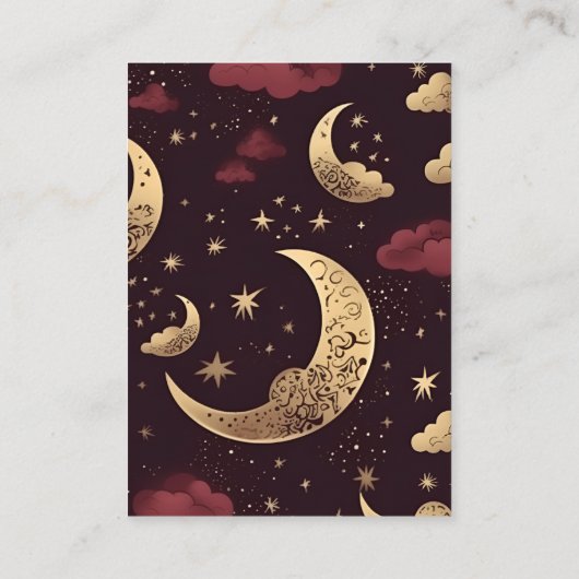 qrコードエレガントブルゴーニュ金ゴールドシナ結婚ーズ エンクロージャーカード (裏面)