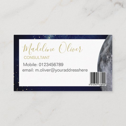 QRコードエレガントプロフェッショナル夜空 名刺 (裏面)