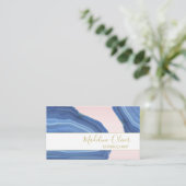 QRコードエレガントプロフェッショナル宝石ブルーピンク 名刺 (スタンド正面)