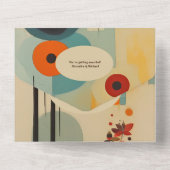 QRコードエレガントミッドセンチュリーフローラ結婚 オールインワン招待状 (裏面)