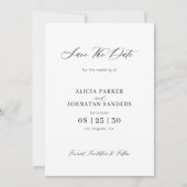 QRコードエレガントミニマリスト結婚写真 セーブザデート (正面)