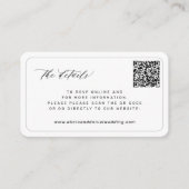 QRコードエレガントモダンなウェディングサイト詳細 エンクロージャーカード (正面)