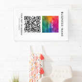 QRコードエレガントモダンビジネスロゴ（縦） 横断幕 (インサイチュ)