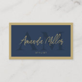 QRコードエレガントモノグラモダンムイニシャル 名刺 (正面)