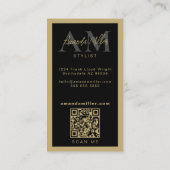 QRコードエレガントモノグラモダンムイニシャル 名刺 (裏面)