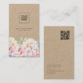 QRコードエレガント付きフローラクラフト名刺 名刺 (正面/裏面)