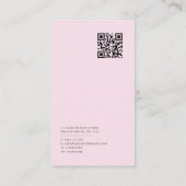 QRコードエレガント付きフローラブラックビジネスカード 名刺 (裏面)