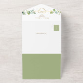 QRコードエレガント付きユーカリ結婚式招待状 オールインワン招待状 (外側)