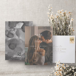 QRコードエレガント写真の結婚Webサイト セーブザデート