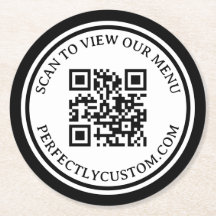 QRコードエレガント文字表示メニュー黒ダブル縁ど