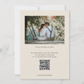 QRコードエレガント植物緑結婚の写真 セーブザデート (裏面)