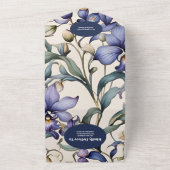 QRコードエレガント水色ブルーフローラ結婚 オールインワン招待状 (外側)