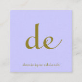 QRコードエレガント紫モダンユニーク化粧品 スクエア名刺 (正面)