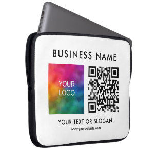 QRコードエレガントUpload Business Logo Hereトレンディー ラップトップスリーブ