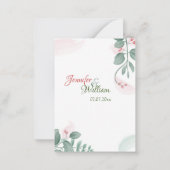 QRコードエンクロージャカード付き結婚式RSVP ノートカード (裏面)