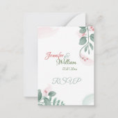 QRコードエンクロージャカード付き結婚式RSVP ノートカード (裏面)