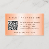 QRコードオレンジスタイリッシュ色ピーチカラーグラデーションクラス 名刺 (裏面)