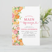 QRコードオレンジメインスクイズシトラスブライダルシャワー 招待状 (スタンド正面)