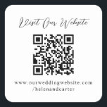 QRコードオンライン結婚のウェブサイト スクエアシール<br><div class="desc">ザッカスタマイズズルのウェブサイトを見て！オンラ素晴らしイ結婚ンrsvpのようなウェブサイトの結婚詳細</div>