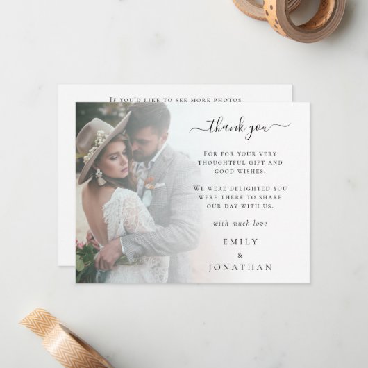 QRコードオンライン結婚フォトギャラリーありがとう ノートカード (正面/裏面インサイチュ)