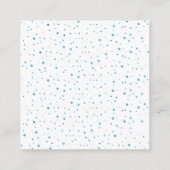 QRコードオンラインRSVPブルー紙吹雪結婚 エンクロージャーカード (裏面)