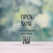 QRコードオープン署名カスタムタイポグラフィミニマルクール アクリルサイン (ニュートラル)