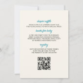 QRコードオールインワン ハー・カムズ・ザ・サン ベイビーシャワー 招待状 (裏面)