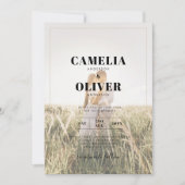 QRコードオールインワン ラスティックテラコッタ ゴールド ウェディング 招待状 (正面)